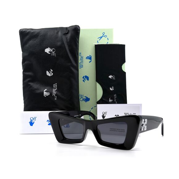 NEW! OFF-WHITE ACCRA OER1027 1007 BLACK GREY AUTHENTIC SUNGLASSES - Picture 3 of 13